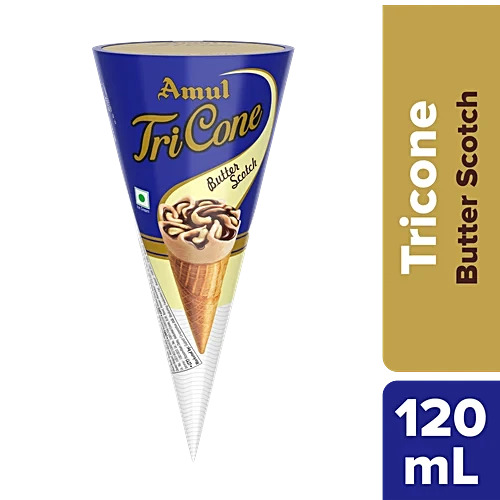 Amul Tri Cone Butter Scotch Ice Cream 120Ml