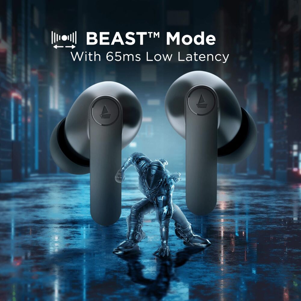 boAt Airdopes 121 Pro True Wireless Earbuds Signature Sound,Quad Mic Enx,Low Latency Mode for Gaming,50H Playtime,Iwp,Ipx4,Battery Indicator Screen(Active Black),in-Ear