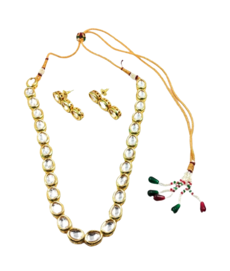 Gold N White Necklace Set Jewellery set