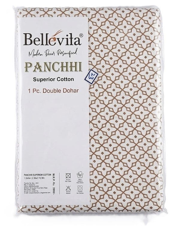 Bellovita Double Dohar Panchhi Superior Cotton 2.30 X 2.74Mtr 1U
