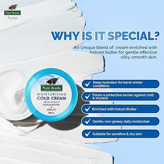 Pure Roots Moisturising Cold Cream Kokum Butter & Apricot, 50ml