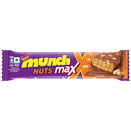 Nestle Munch Nuts Max Chocolate Coated Wafer Bar, 37.5 g
