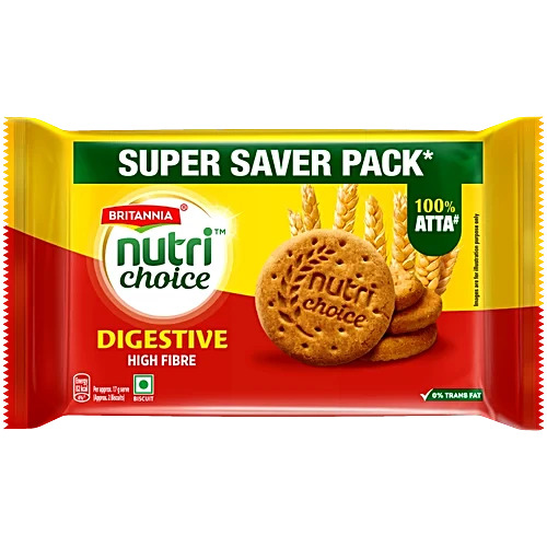 Britannia Nutri Choice Digestive High Fiber 100% Atta Super Saver Pack, 960g