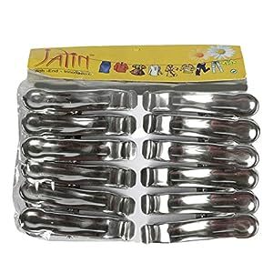 Jatin Stainless Steel Clothes Pegs, Pack of 12