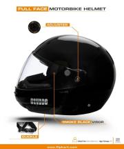 Studds Wings ISI Certified Flip-Up Helmet for Men and Women Motorbike Helmet (Dashing Black with Outer Clear )