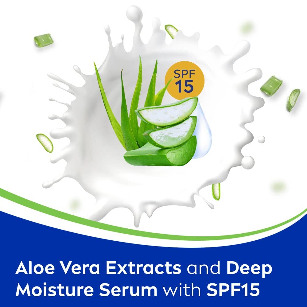 Nivea Aloe Protection SPF 15 Sun Damage Protection Body Lotion All Skin Types, With Deep Moisture Serum & 100% Natural Aloe Vera, 200 ml