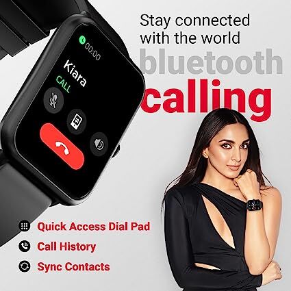Fire-Boltt Ninja Call Pro Plus 1.83" Smart Watch with Bluetooth Calling, AI Voice Assistance, 100 Sports Modes IP67 Rating, 240 * 280 Pixel High Resolution (Black)
