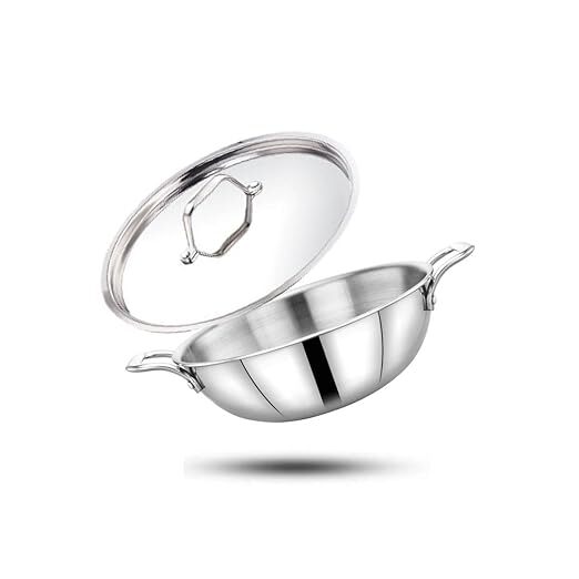 Maxima Premium Triply Stainless Steel Kadai 26cm 3.6 LTR