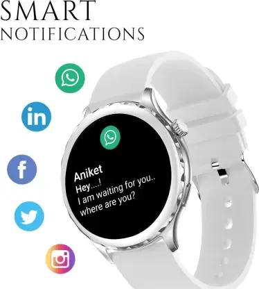 Fire-Boltt Pristine Bluetooth Calling 1.32 Display Luxury Smartwatch for Women Smartwatch (White Ocean Strap, 1.32)