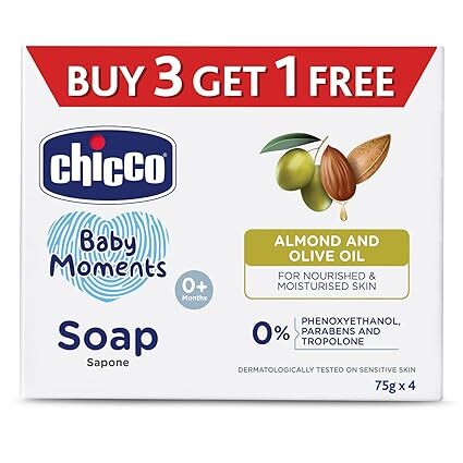 Chicco baby soap set almond and olive oil, 300g