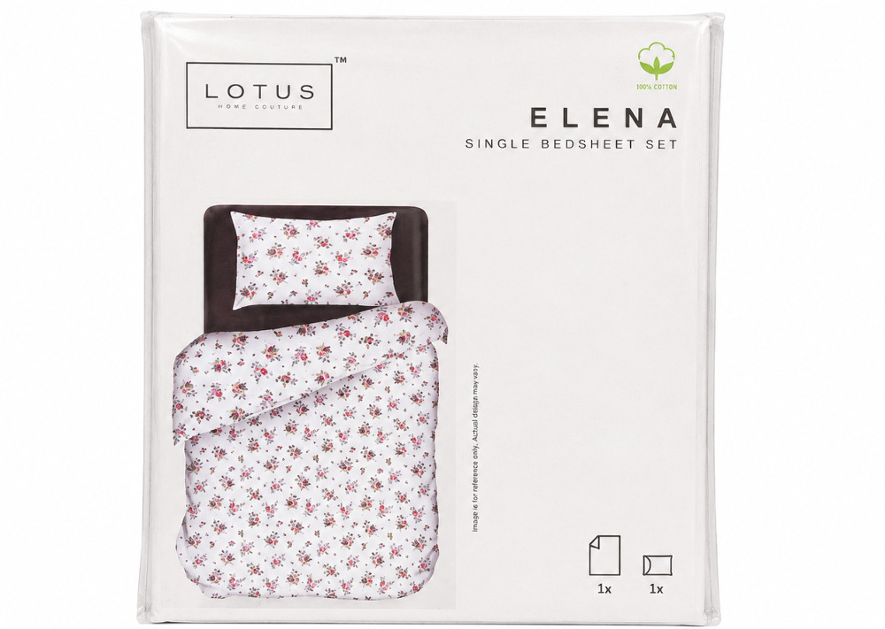 Lotus Home Couture 100% Cotton Single Bedsheet Set 1N