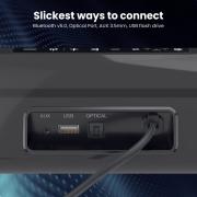 Portronics Sound Slick 6 60W Bluetooth Wireless Soundbar with Multiple Audio Modes, 3.5mm Aux-in, in-Built Power Cable, Optical Input Port, Remote Control(Black)