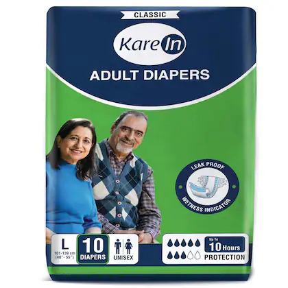 KareIn Classic Adult Diapers Large Size (Packof 10) 1N