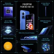 realme narzo 50 5G (Hyper Blue, 64 GB)  (4 GB RAM)