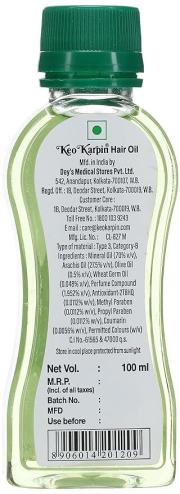 Keo Karpin Hair Oil, Non Sticky with & Olive Oil, 100 ml Bottle
