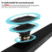 Portronics Sound Slick IV 120W Bluetooth Wireless Soundbar with Inbuilt Woofer, LED Display, 3.5mm Aux in, USB Pen Drive Input, Optical Input Port(Black)