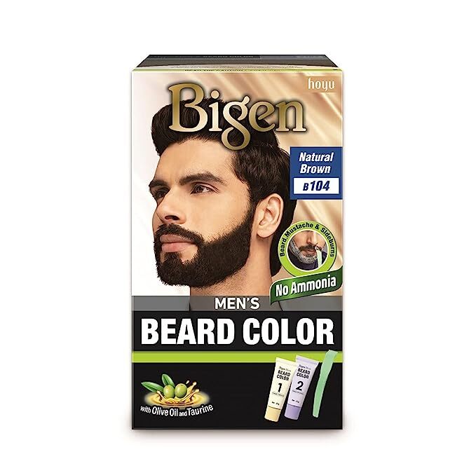 Bigen Men's Beard Colour Natural Brown B104 (Pack of 1)
