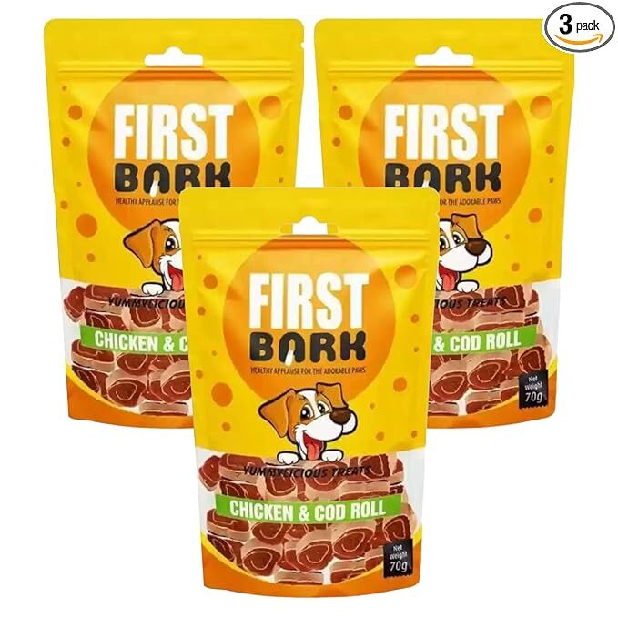 First Bark Chicken Cheese Ham Treat For Dogs 70g
