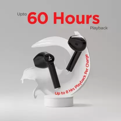 boAt Airdopes 131 with upto 60 Hours and ASAP Charge Bluetooth Headset (Active Black, True Wireless)
