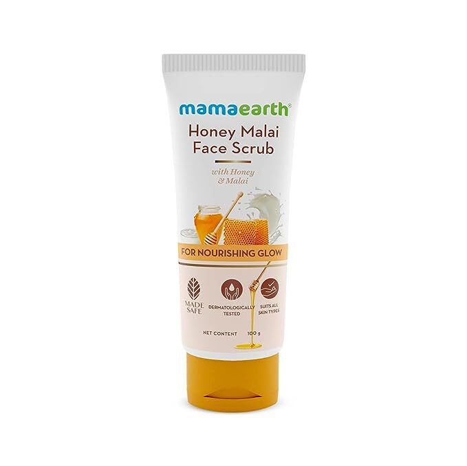 Mamaearth Honey Malai Face Scrub with Honey & Malai for Nourishing Glow - 100 g