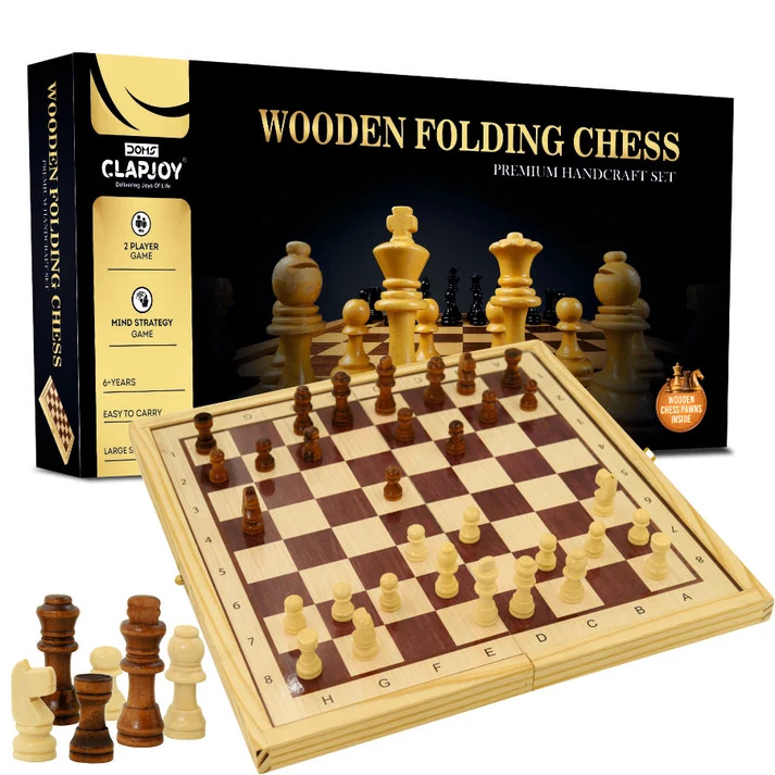 Doms Clapjoy Wooden Folding Chess 1N