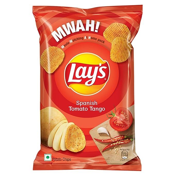 Lays Potato Chips - Spanish Tomato Tango Flavour, Crunchy Snacks, 50 g