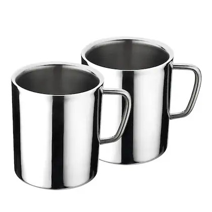 Royal Steels Tea & Coffee Double Wall Mug 2 Pcs Set