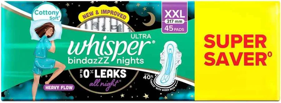 Whisper Ultra Bindazzz Night XXL+ 317 MM 45 pad 1N