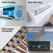 SAMSUNG 1 Ton 4 Star Split Inverter AC - White  (AR12BYMZABE/AR12BYMZABENNA /AR12BYMZABEXNA, Copper Condenser)