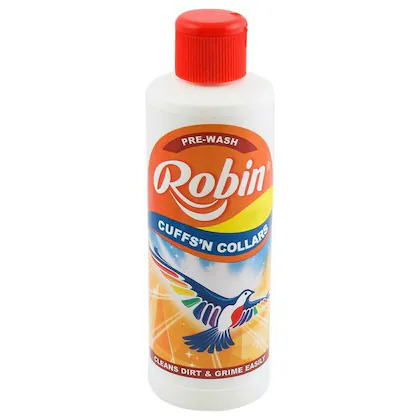 Robin Pre-Wash Cuffs & Collars Liquid - Cleans Dirt & Grime Easily, 200 ml