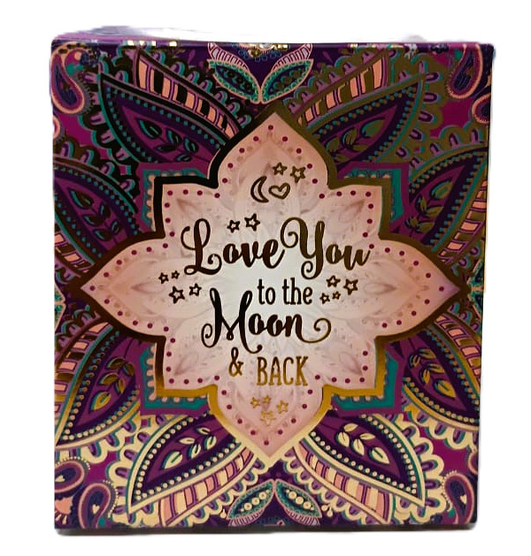 Love You To The Moon Back Glass Jar Candle