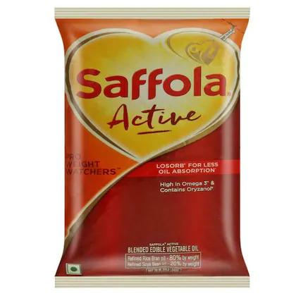 Bulk Deal - Saffola Active Pro Weight Watchers Rice Bran Based Blended Oil 1 L ( Pack of 5 )
