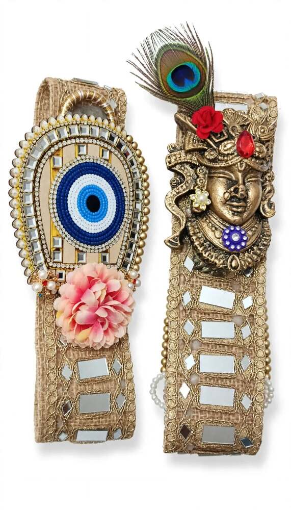 Handmade Krishna Jute Decorative Door Hanging for Home Entrance 1pc