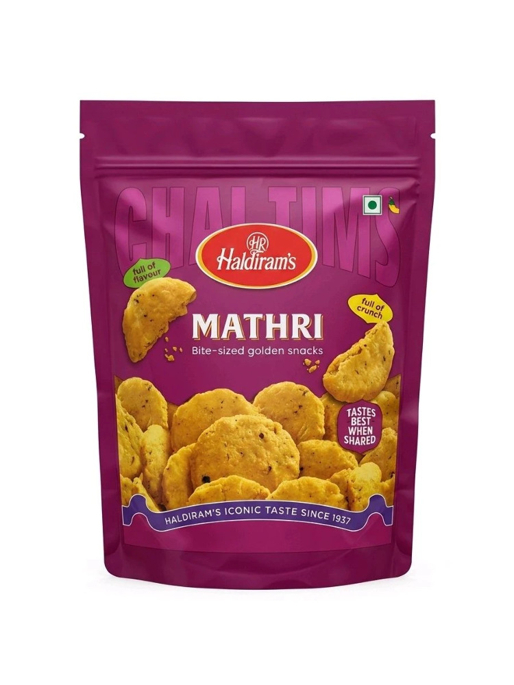 Haldirams Mathri Bite-Sized Golden Snacks 215g