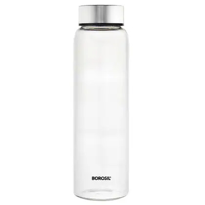 Borosil Crysto Glass Bottle With Slcer SS Lid 1L