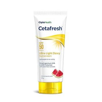 Cipla Health CetaFresh Ultra Light Dewy Sunscreen, 50G