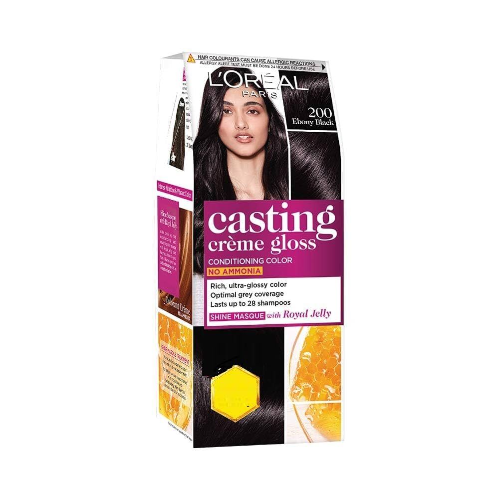 Loreal Paris Casting Creme Gloss Small Pack Hair Colour Cream, 200 Ebony Black