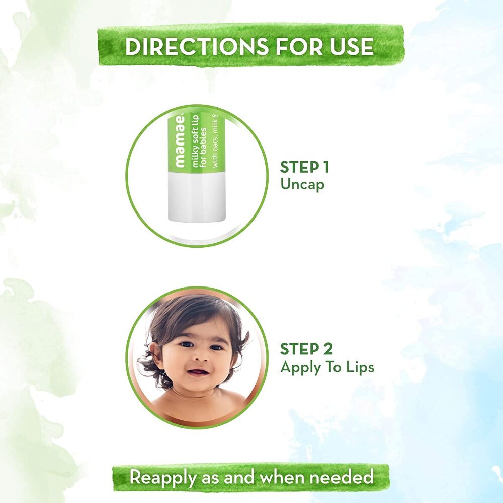 Mamaearth Milky Soft Natural Lip Balm for Babies with Oats, Milk & Calendula 4 g