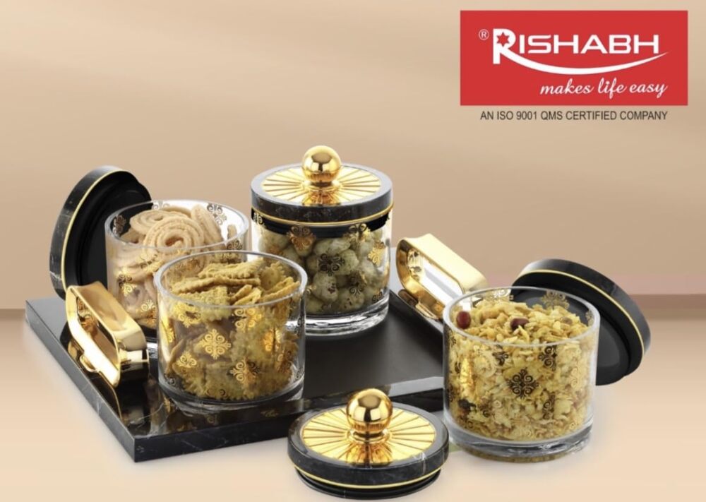 RIshabh Heavy Acrylic Containers 4 Pcs Set