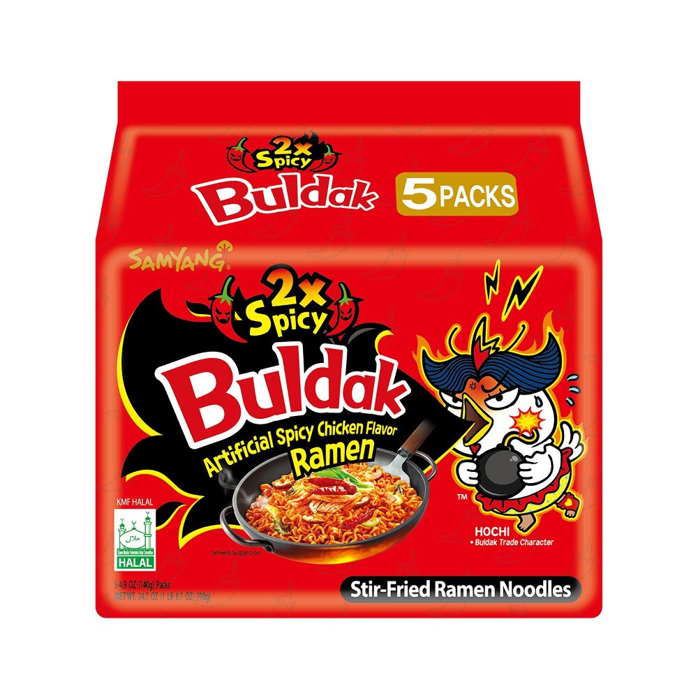 Samyang Buldak Hot Chiken Flavor Ramen 2X Spicy Noodle (140X5) 700G
