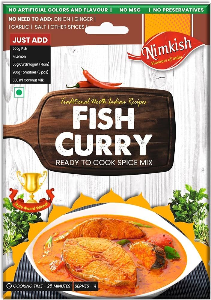 Nimkish Fish Curry Ready to Cook Spice Mix Masala 40g