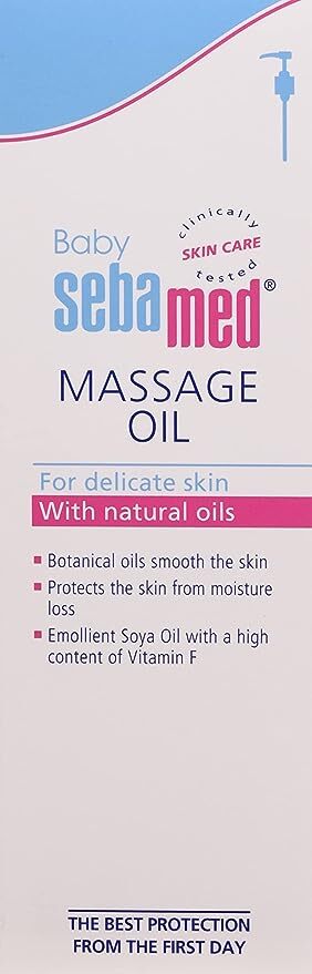 Baby Sebamed Baby Massage Oil | Contains Soya Oil & Vitamin F |Non greasy | Does not solidify, 150 ml