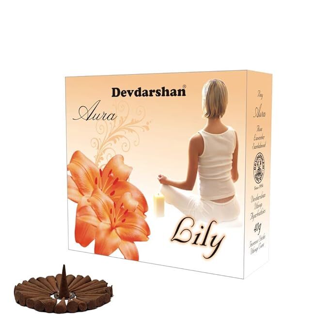 Devdarshan Aura Lily Dry Dhoop Cone, 40 gm