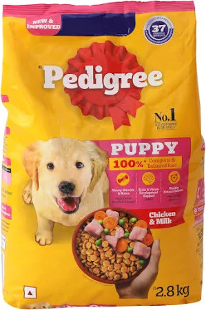 Pedigree Puppy Dry Dog Food, Chicken & Milk, 2.8Kg