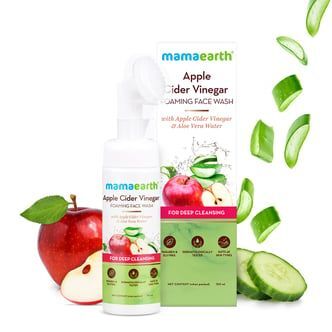 Mamaearth Apple Cider Vinegar Foaming Face Wash with Apple Cider Vinegar and Aloe Vera Water for Deep Cleansing - 150 ml