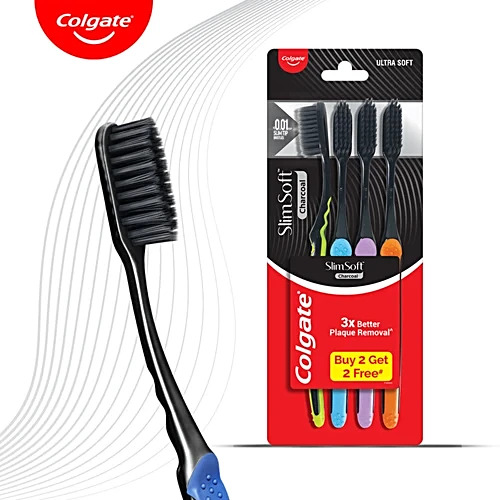 Colgate Slim Soft Charcoal Toothbrush (Pack of 4)