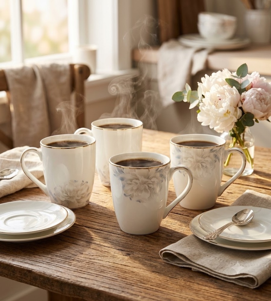 Lemon Tree Luxury Tableware Cup Set Of 4