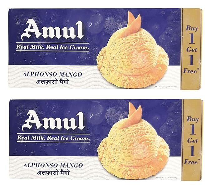 Amul Alphonso Mango Ice Cream 750ML Buy 1 Get 1 Free