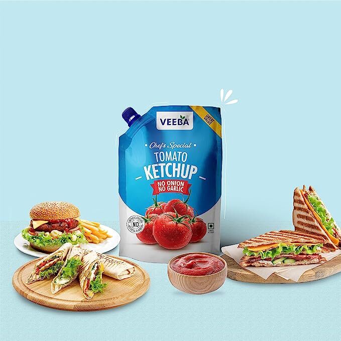 VEEBA Tomato Ketchup No Onion No Garlic Chef Special, 900 gm