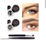 MUSIC FLOWER GEL EYELINER ( BLACK & BROWN ) & 3 IN 1 MASCARA WATERPROOF EYELINER , EYEBROW PENCIL & LONG LASTING BLACK KAJAL ( 5 ITEM )